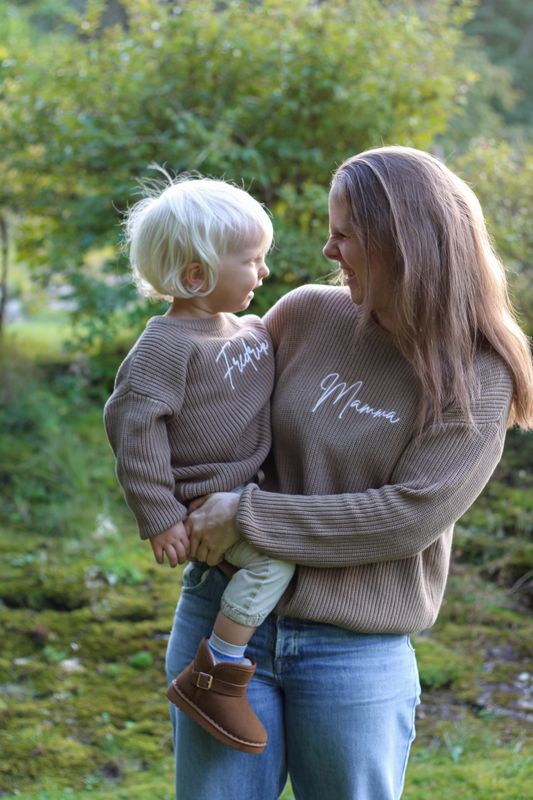 Knit genser voksen - taupe