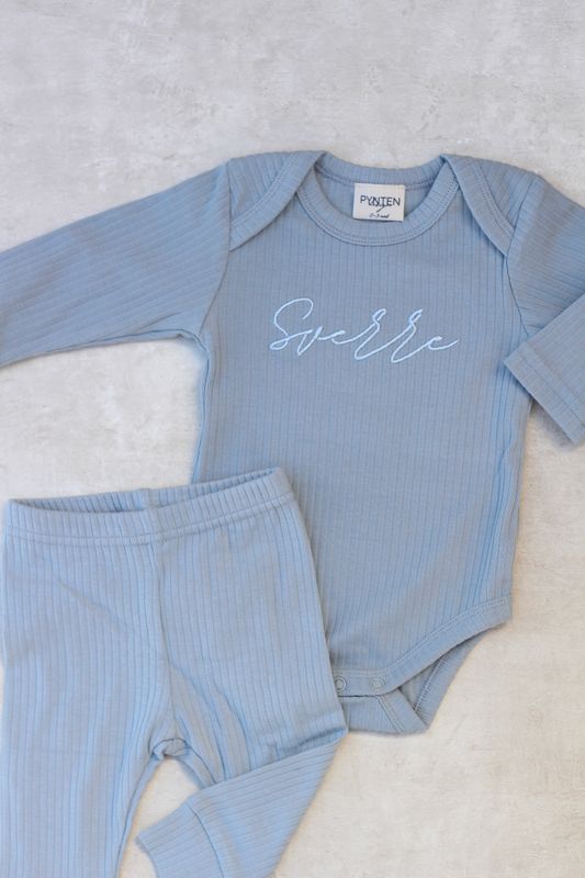 Basic rib sett - dusty blue