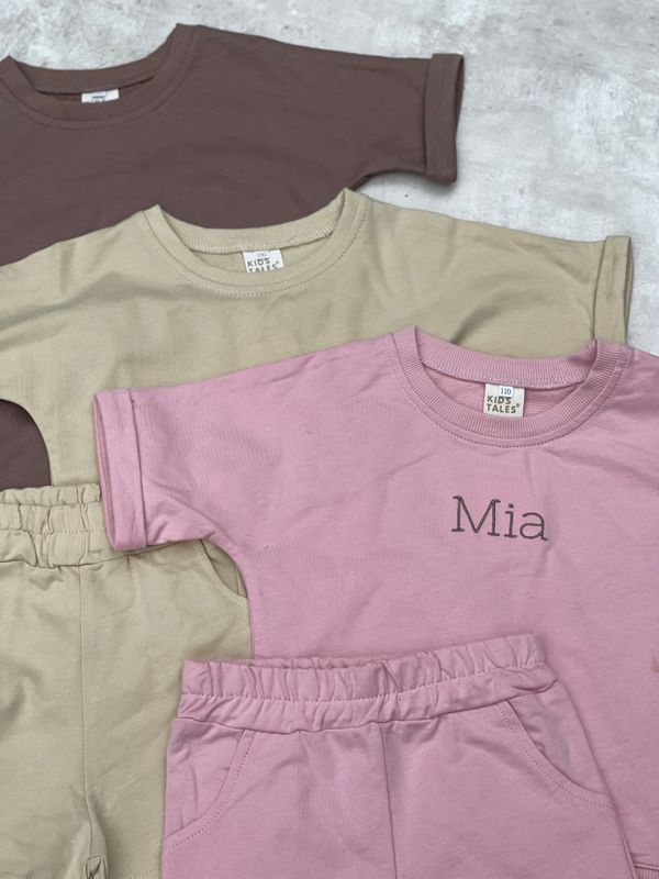 Summer sett shorts + t-skjorte - brun