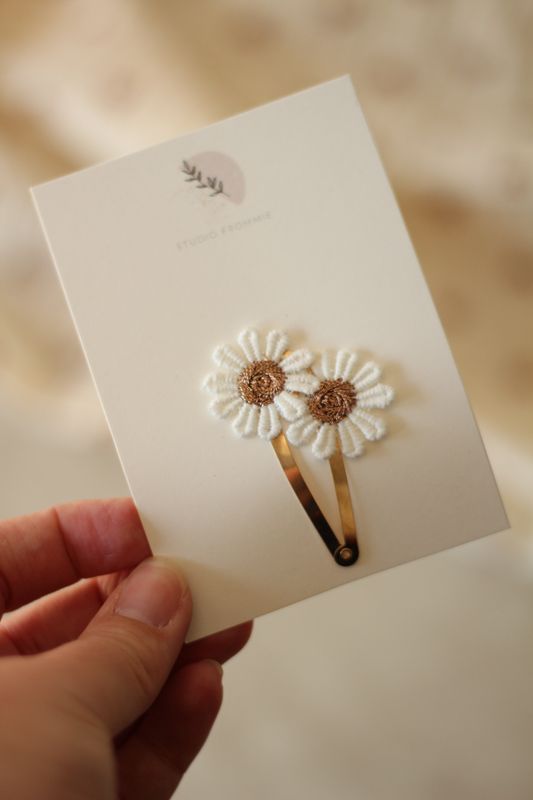 Hårspenne - bronze daisy