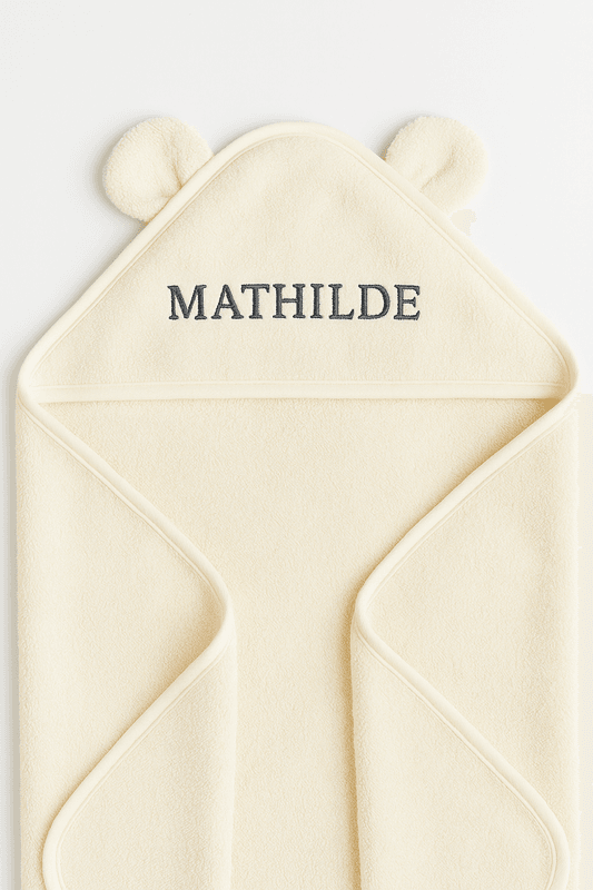 Badehåndkle med hette - offwhite