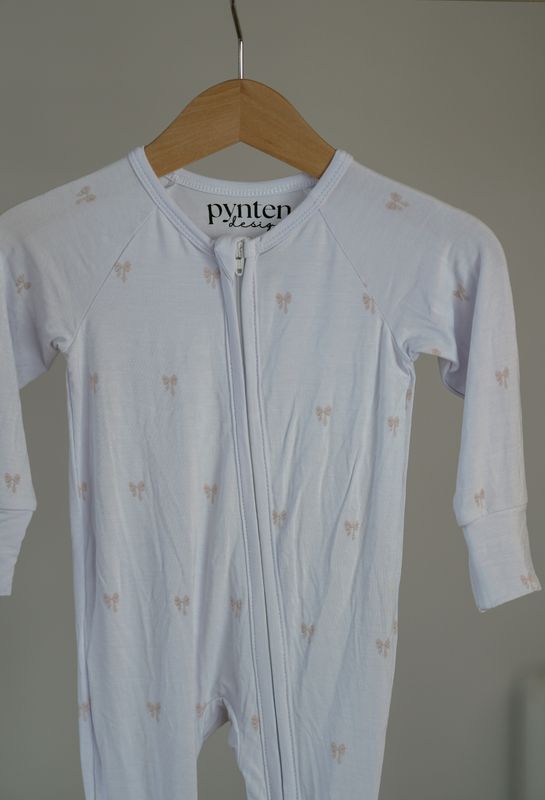Bedtime pysj heldress - pink bow