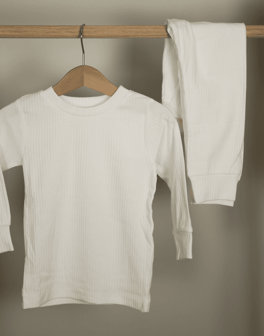 Hovedbilde Basic rib to-delt sett - white