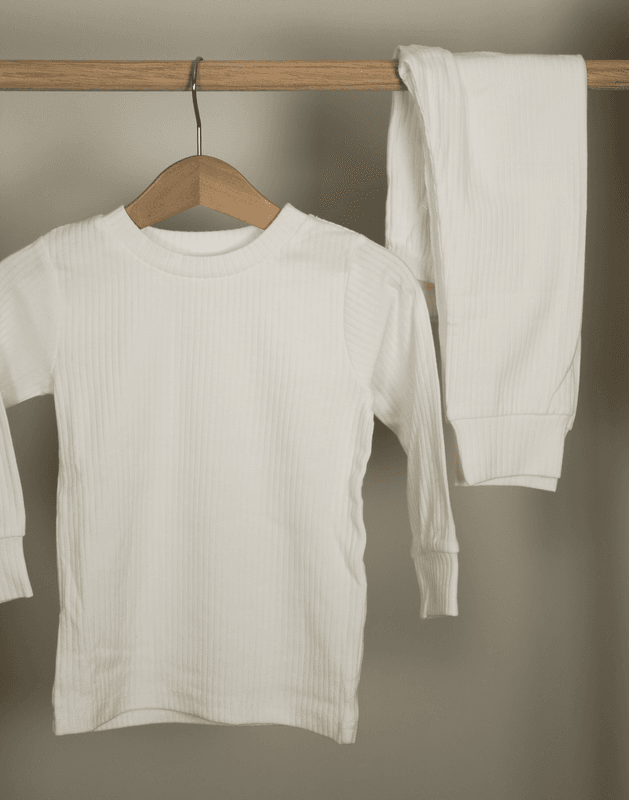 Basic rib to-delt sett - white