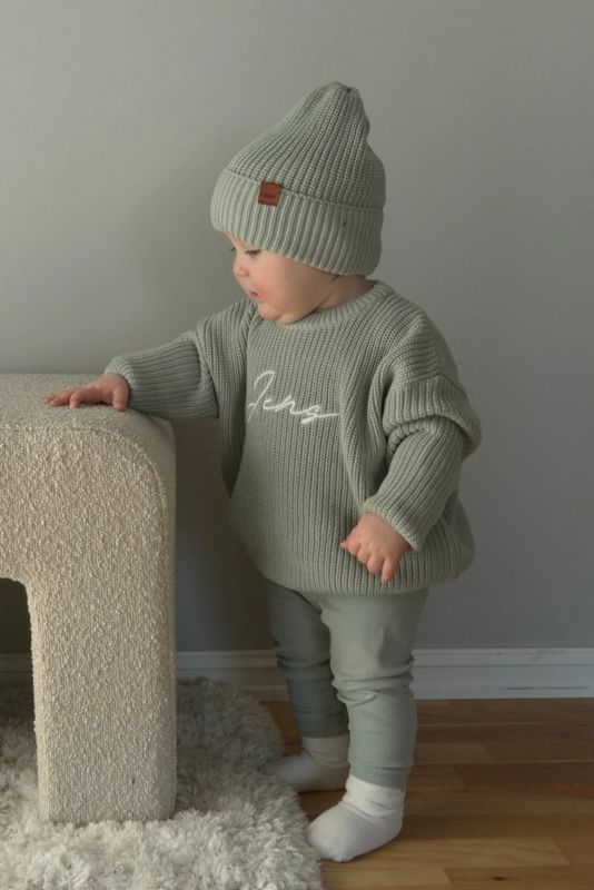 Knit genser barn - minty breeze