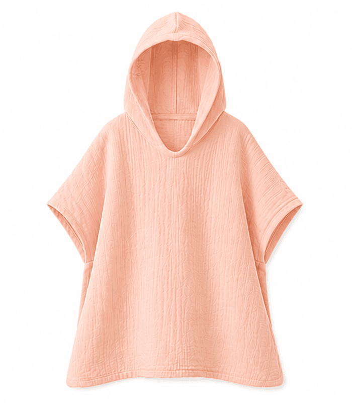 Badeponcho med hette - peachy pink