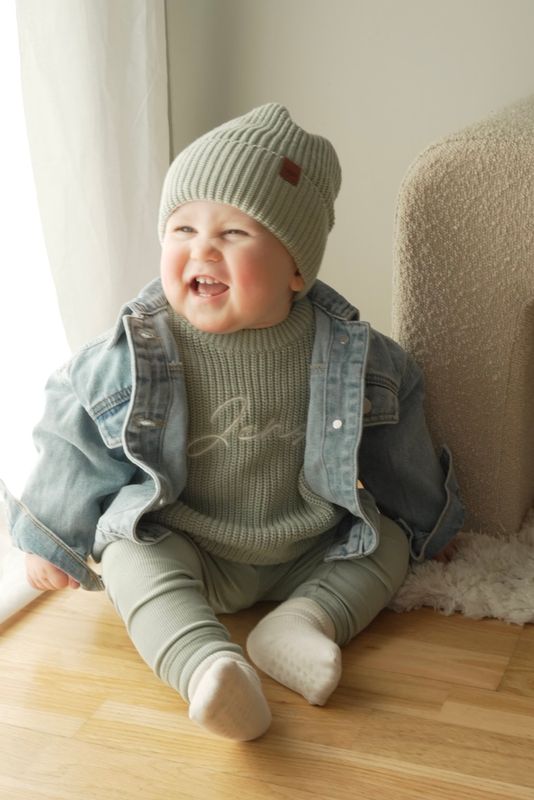 Knit genser barn - minty breeze