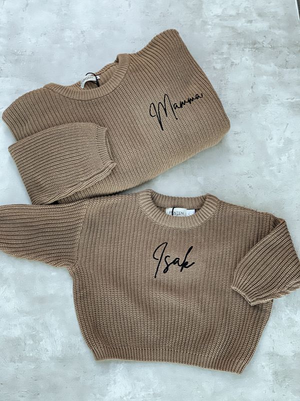 Knit genser voksen - taupe