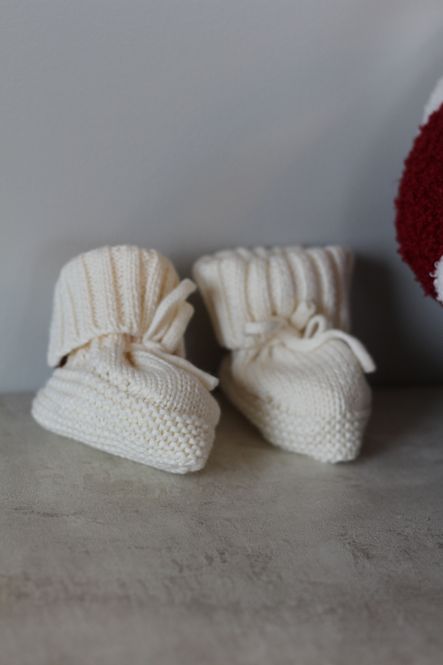 Hovedbilde Knit babytøfler - offwhite