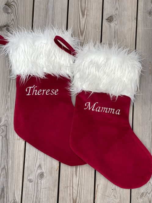 Hovedbilde Julestrømpe i fløyel med ...