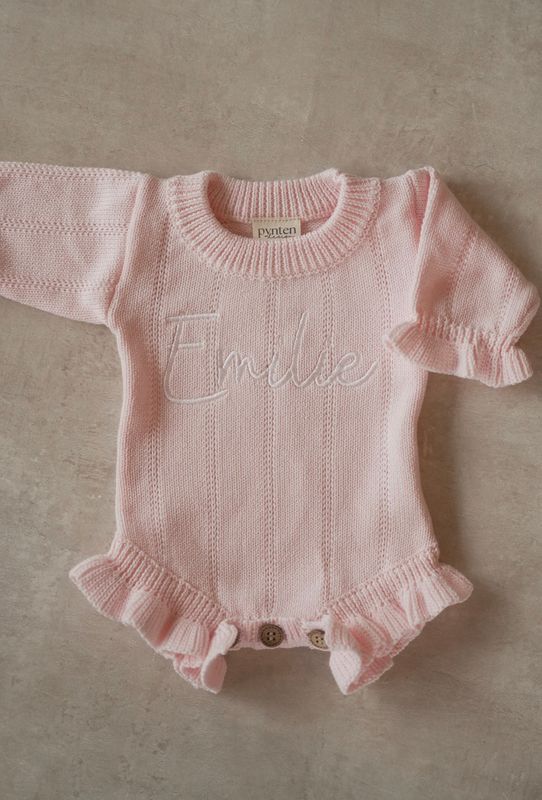 Tiny frill romper - pastel pink