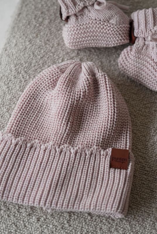 Knit frill lue - pink mist