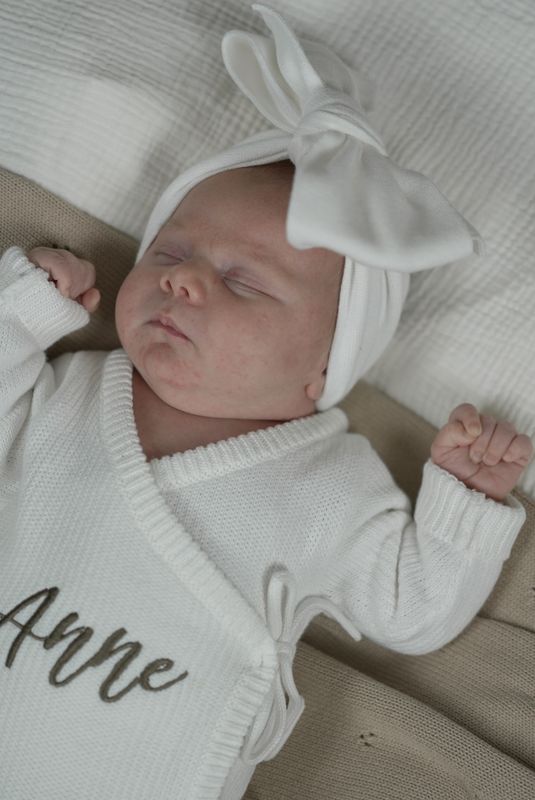 First wrap romper - milky white