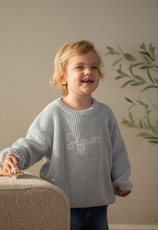 Knit genser - blue whisper