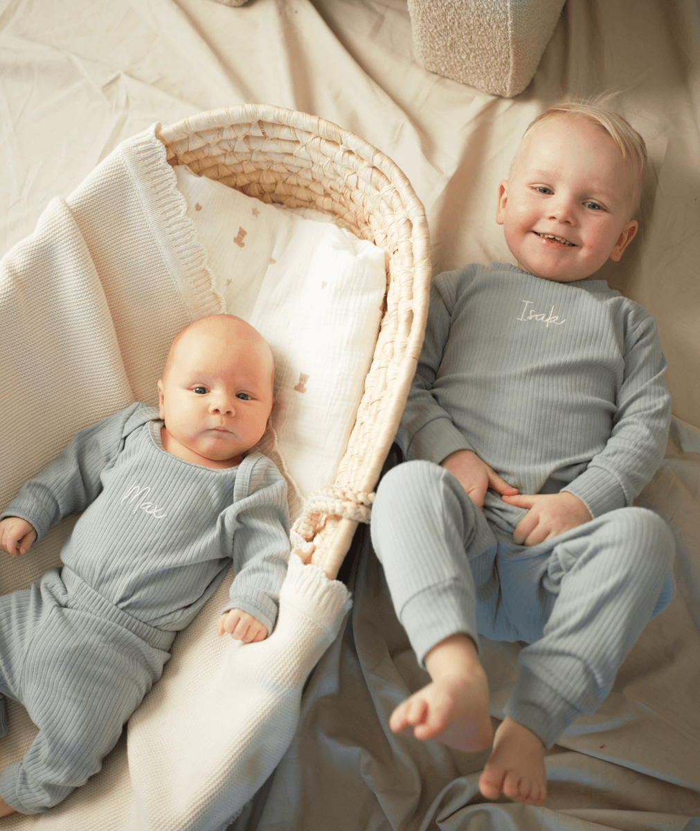 Basic rib to-delt sett - dusty blue