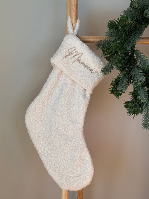 Hovedbilde Bouclé julestrømpe - cream